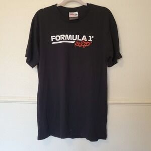 Formula 1 Las Vegas Grand Prix Lights Out Black Graphic T-Shirt Mens L F1 Tee